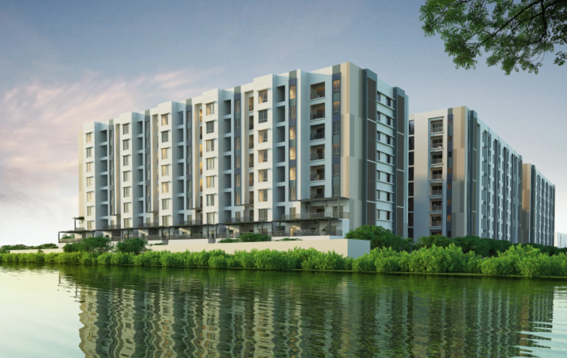 Silversky Lakeside3 flats on Ambattur-Puzhal main road in Chennai, offering modern residential living.